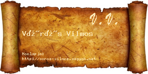 Vörös Vilmos névjegykártya